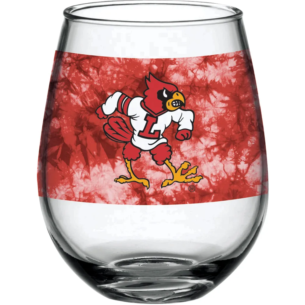 Lids Louisville Cardinals 2-Piece 15oz. Stemless Wine Glass Set