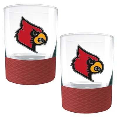 Louisville Cardinals 2-Pack 14oz. Rocks Glass Set with Silcone Grip