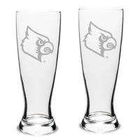 Louisville Cardinals Set of 2 Stylish University Pilsner Glasses