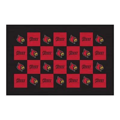 Louisville Cardinals 30'' x 46'' Checkerboard Floor Mat