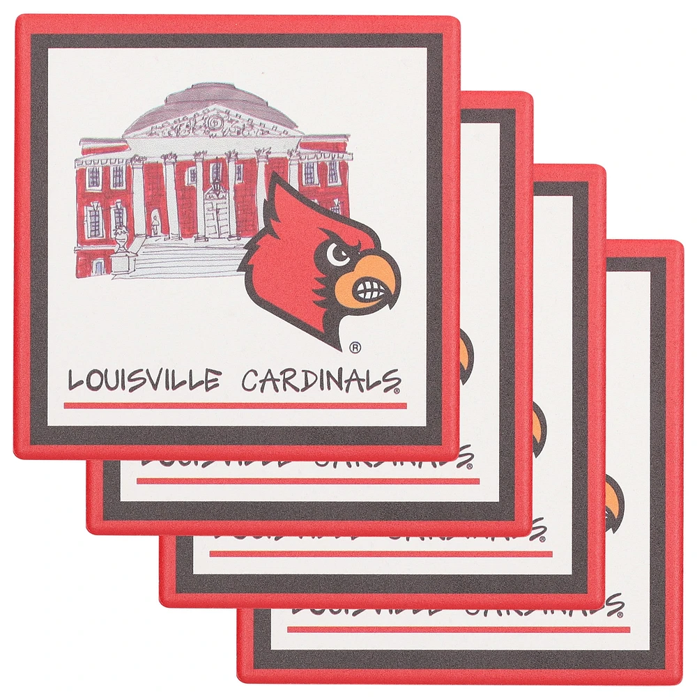 Louisville Cardinals Four-Pack Coaster Set