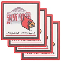 Lot de quatre sous-verres Louisville Cardinals