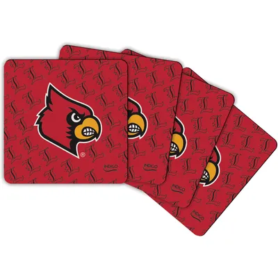 Louisville Cardinals Four-Pack Square Repeat Coaster Set