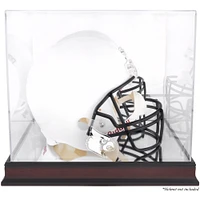 Vitrine de présentation pour casque avec logo en acajou des Louisville Cardinals et dos miroir