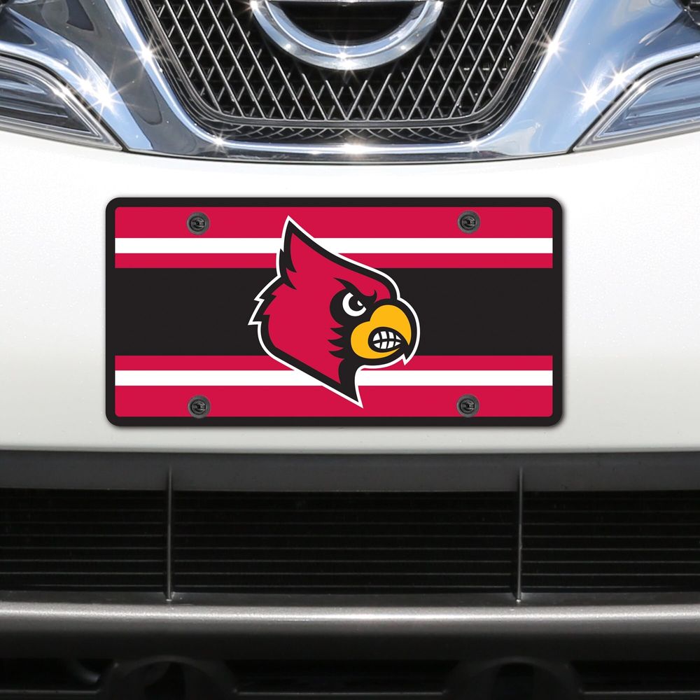 Louisville Cardinals Super Stripe Acrylic Laser-Cut License Plate