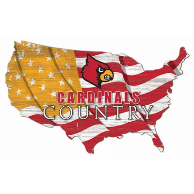 Louisville Cardinals USA Flag Cutout Sign