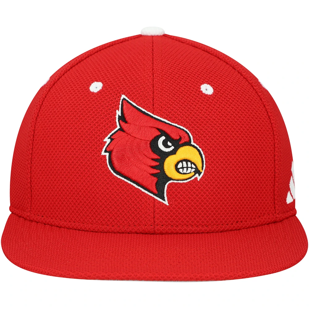 Men's adidas  Athletic Red Louisville Cardinals On-Field Fitted Baseball Hat
