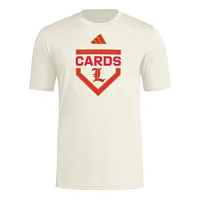 Men's adidas  Cream Louisville Cardinals Home Plate Pre-Game T-Shirt