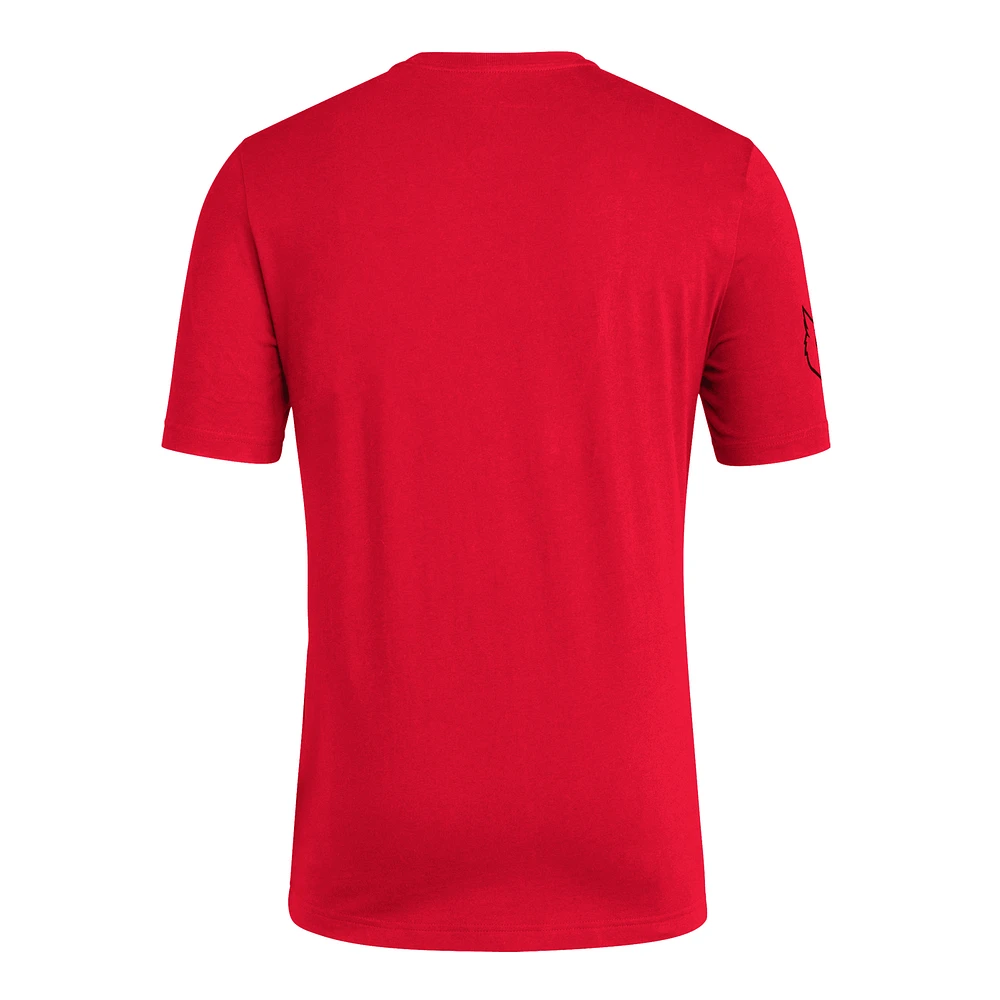 Men's adidas  Red Louisville Cardinals Fresh Wordmark T-Shirt