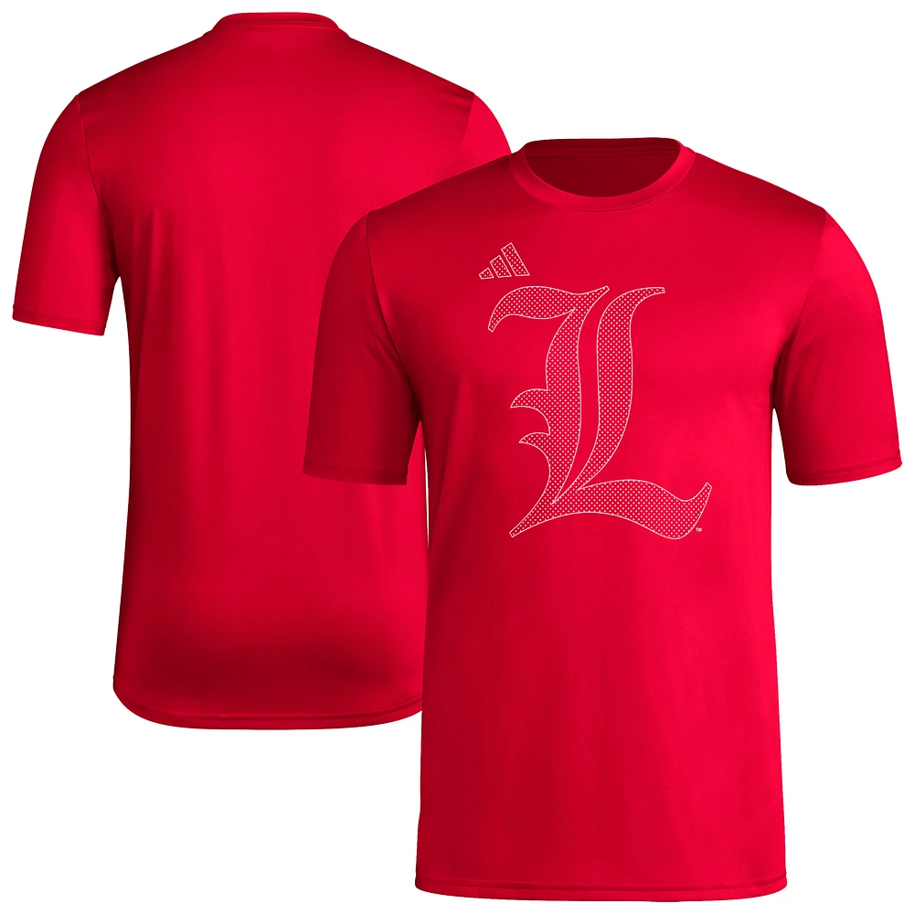 T-shirt adidas rouge Louisville Cardinals Locker Local Impression AEROREADY pour homme