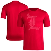 T-shirt adidas rouge Louisville Cardinals Locker Local Impression AEROREADY pour homme