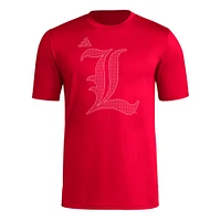 T-shirt adidas rouge Louisville Cardinals Locker Local Impression AEROREADY pour homme