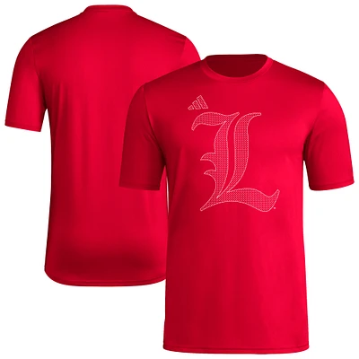 T-shirt adidas rouge Louisville Cardinals Locker Local Impression AEROREADY pour homme
