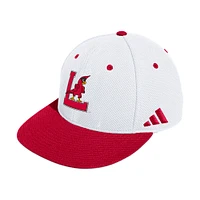 Men's adidas White Louisville Cardinals On-Field Fitted Baseball Hat