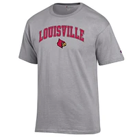 Men's Champion  Heather Gray Louisville Cardinals Arch Over Logo T-Shirt