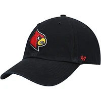 Men's '47 Black Louisville Cardinals Vintage Clean Up Adjustable Hat