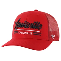 Men's '47 Red Louisville Cardinals Garner Trucker Adjustable Hat