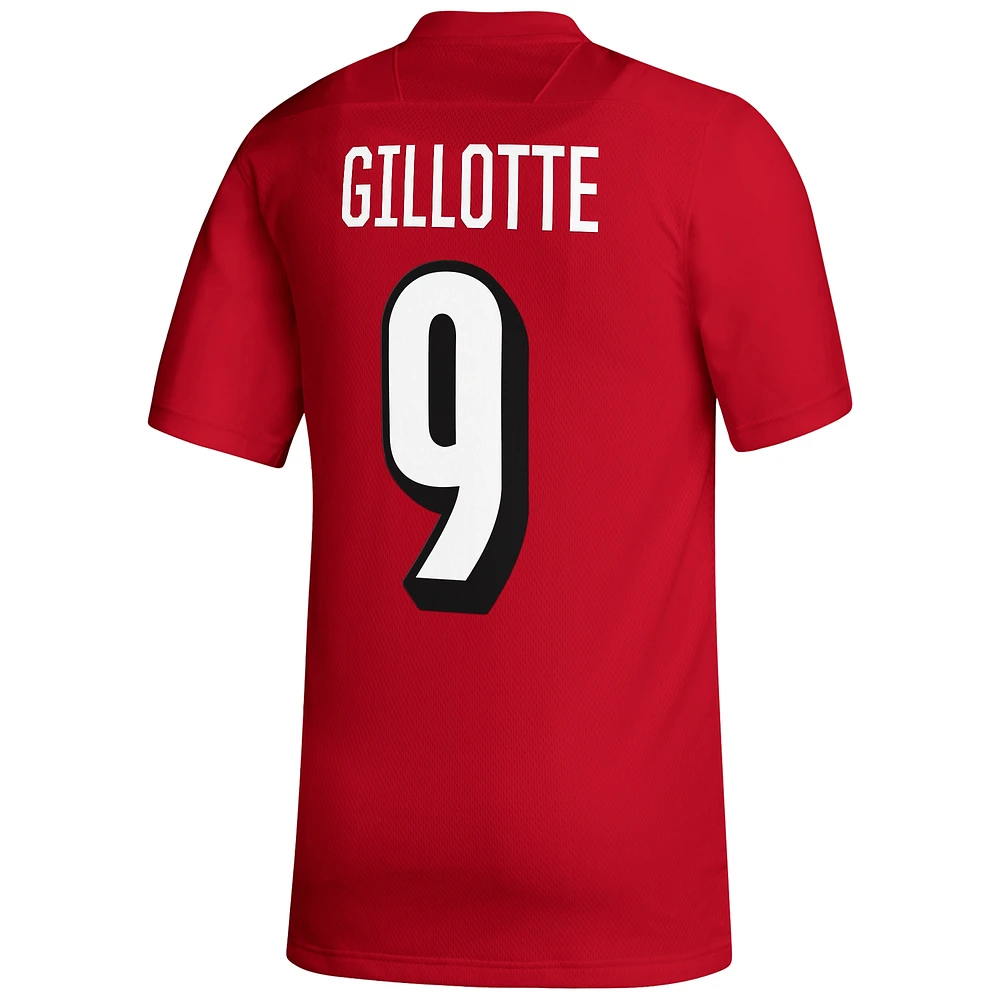 Maillot de joueur football adidas Ashton Gillotte des Louisville Cardinals NIL rouge pour homme