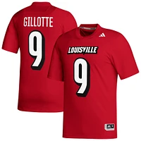 Maillot de joueur football adidas Ashton Gillotte des Louisville Cardinals NIL rouge pour homme