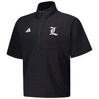 Men's adidas Black Louisville Cardinals 2024 Half-Zip Short Sleeve Training Jacket