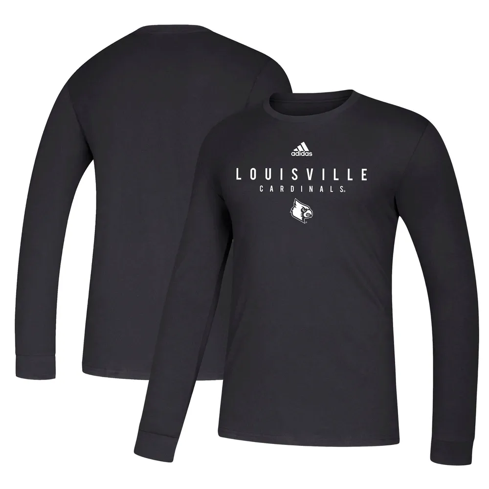 Men's adidas White Louisville Cardinals Team Locker Logo Fresh T-Shirt