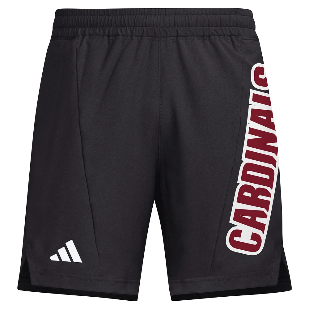 Short adidas noir Louisville Cardinals conçu pour l'entraînement hommes AEROREADY