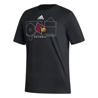 Men's adidas Black Louisville Cardinals Logo Fresh T-Shirt