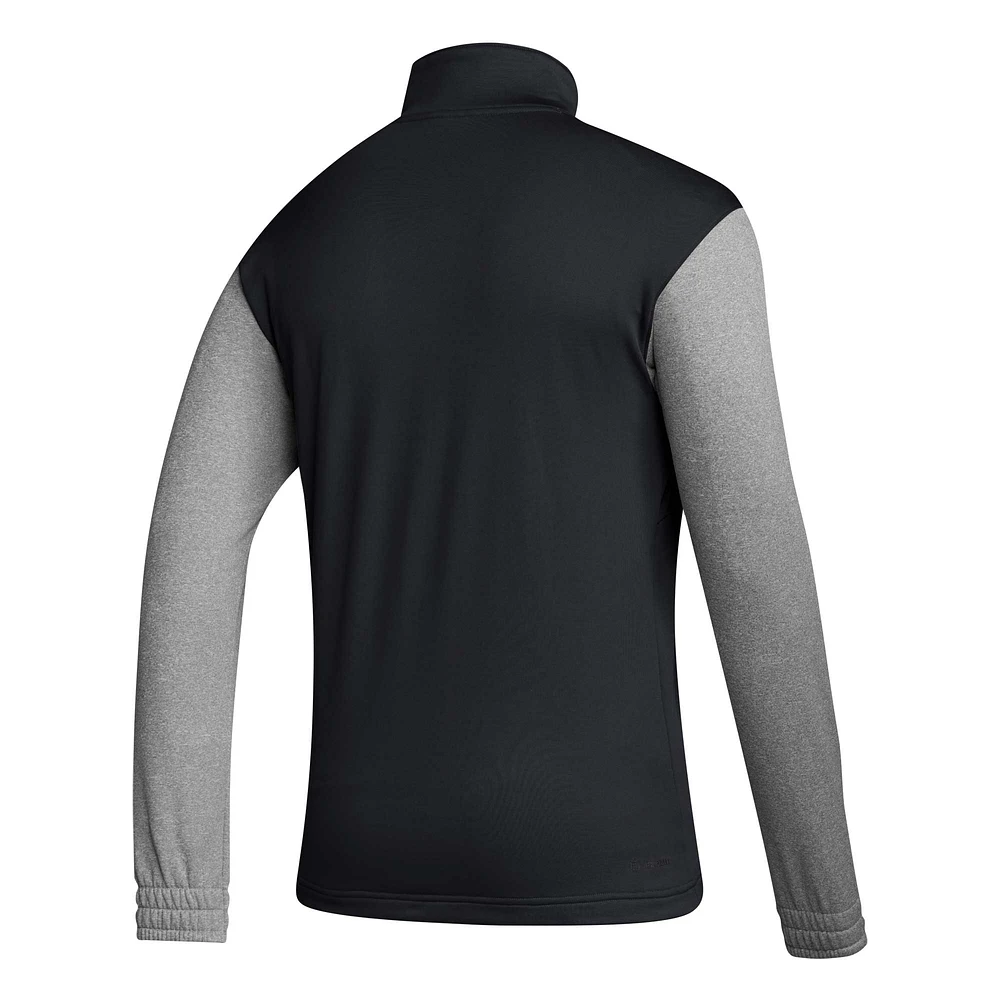 Men's adidas Black Louisville Cardinals Sideline AEROREADY Half-Zip Top