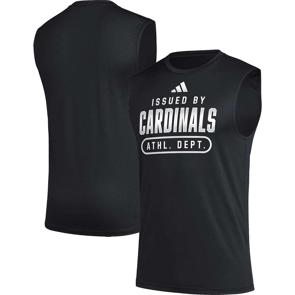 Men's adidas Black Louisville Cardinals Sideline AEROREADY Pregame Tank Top