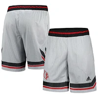 Short de basket-ball adidas gris Louisville Cardinals Swingman AEROREADY pour hommes