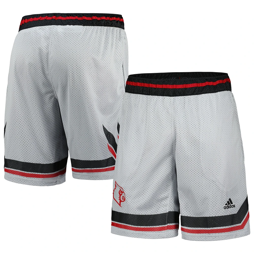 Short de basket-ball adidas gris Louisville Cardinals Swingman AEROREADY pour hommes