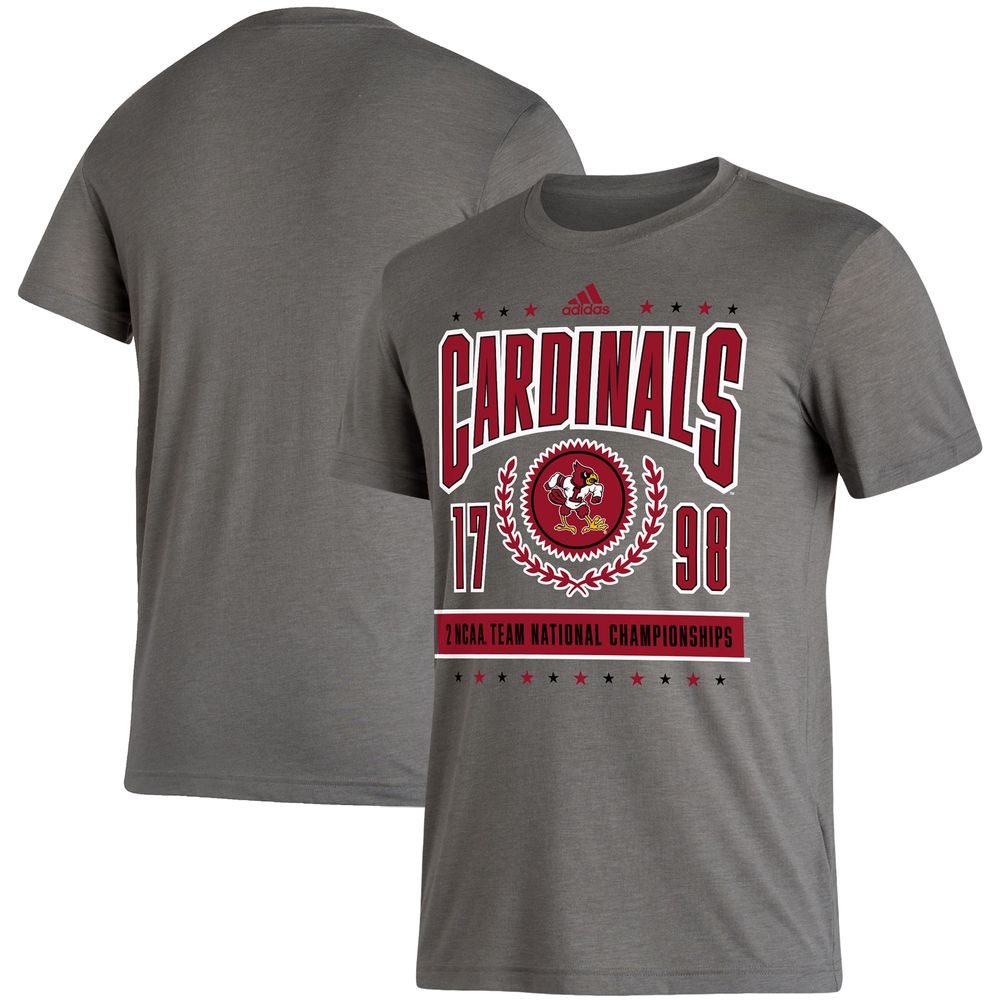 Adidas Men's adidas Heathered Charcoal Louisville Cardinals 2 NCAA Team  National Championships Reminisce T-Shirt