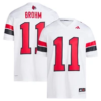 Maillot adidas Jeff Brohm pour hommes, blanc, Louisville Cardinals Football Icon Premier