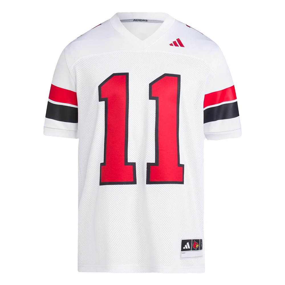 Men's adidas Jeff Brohm White Louisville Cardinals Football Icon Premier Jersey