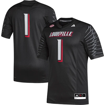 Maillot de football adidas #1 Louisville Cardinals Premier pour homme, noir