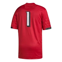 Men's adidas #1 Cardinal Louisville Cardinals Premier Football Jersey