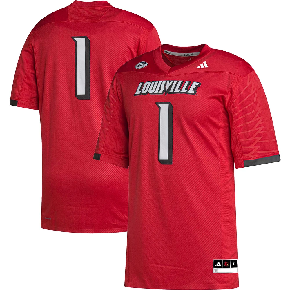 adidas #1 Cardinal Louisville Cardinals Premier Maillot de football pour homme