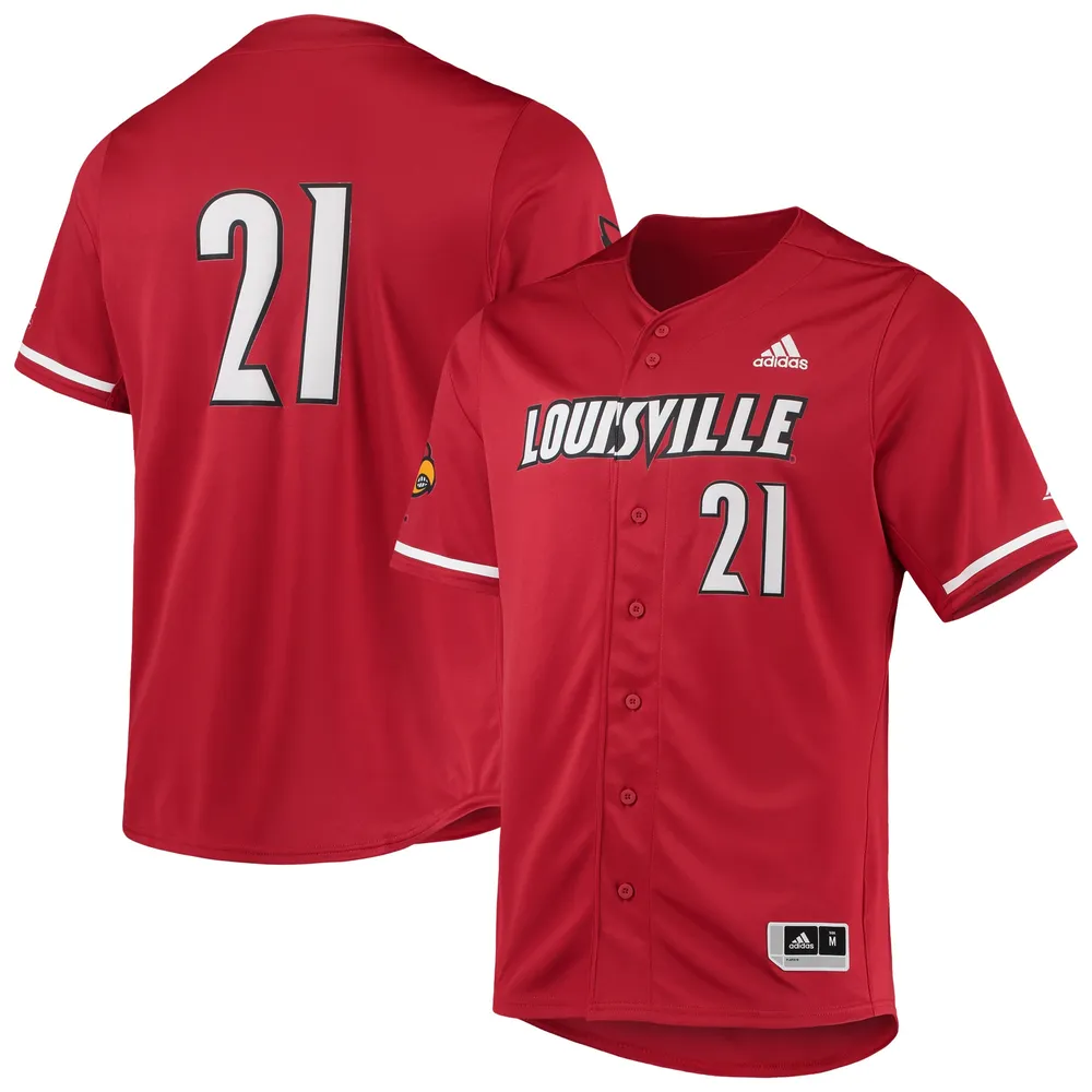 #21 Louisville Cardinals adidas Button-Up Baseball Jersey - Red
