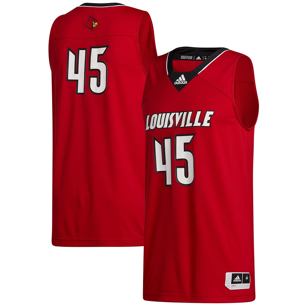 Maillot adidas #45 Louisville Cardinals Swingman pour homme rouge