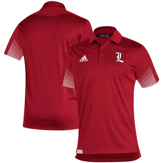 Mens Size Large Adidas Louisville Cardinals Polo Shirt Red Short