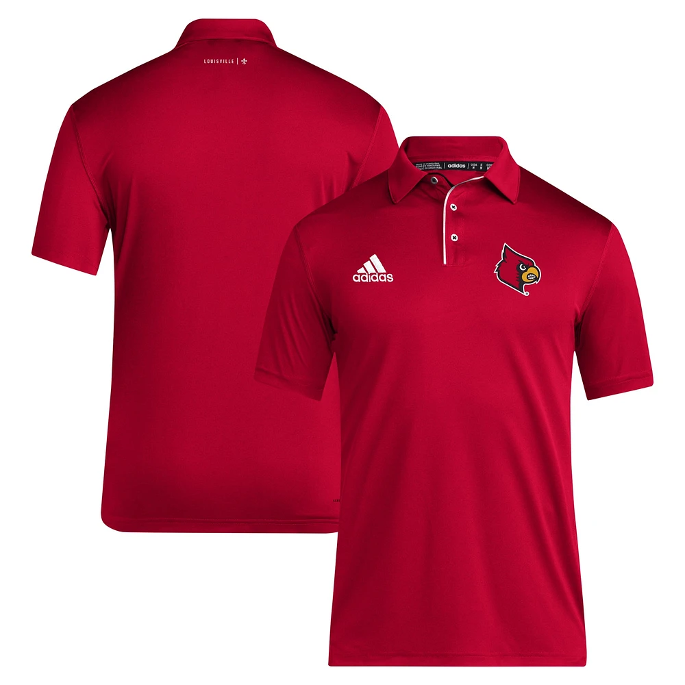 Men's adidas Red Louisville Cardinals 2024 Coaches AEROREADY Polo