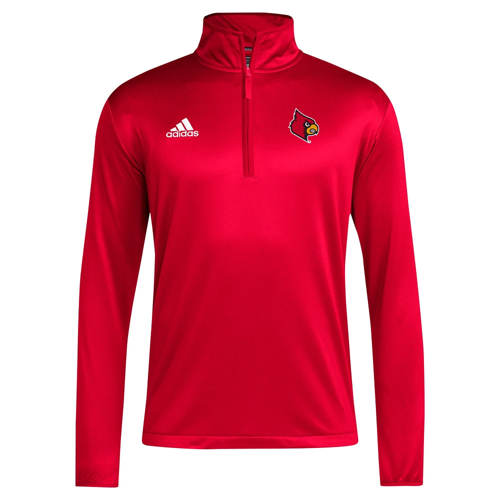 Men's adidas Red Louisville Cardinals 2024 Coaches Sideline Quarter-Zip Top