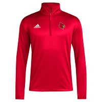 Haut adidas pour hommes des Louisville Cardinals Coaches Sideline Quarter-Zip rouge