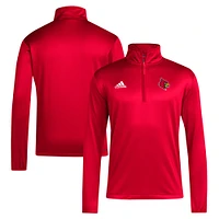 Men's adidas Red Louisville Cardinals 2024 Coaches Sideline Quarter-Zip Top