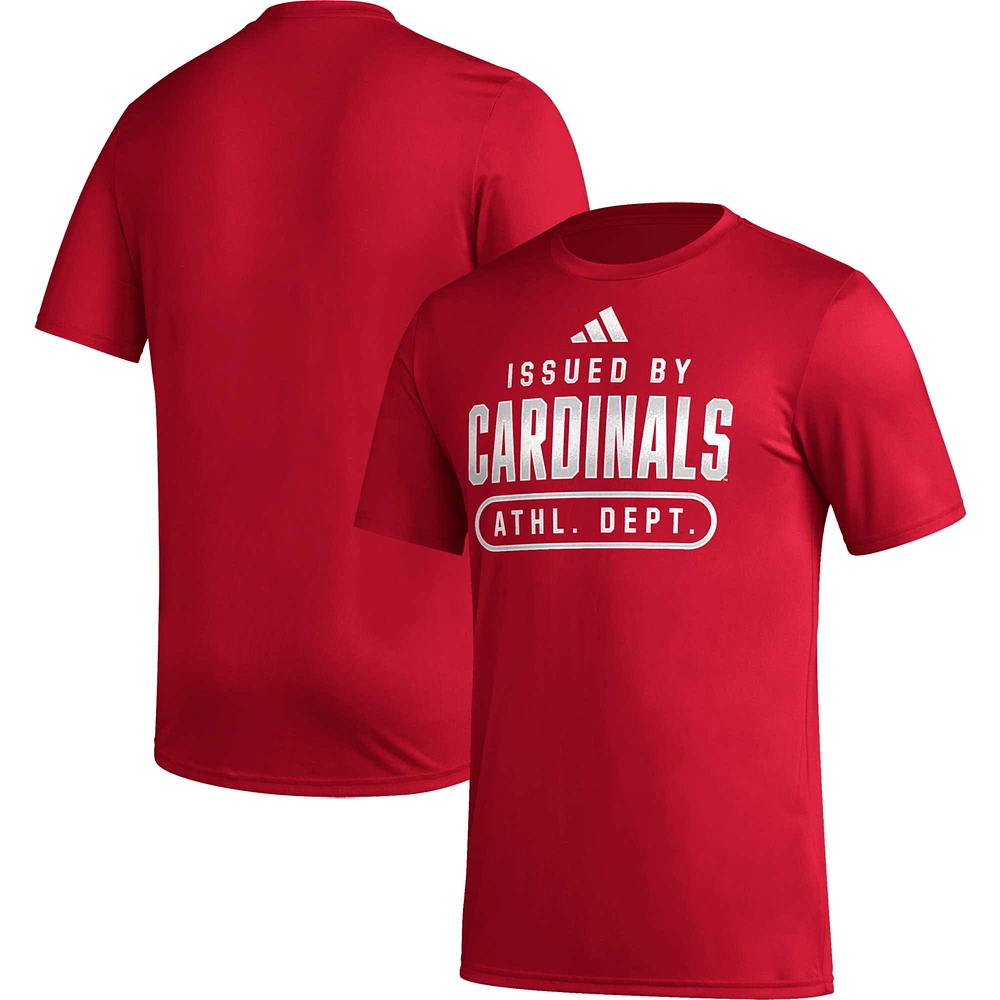 T-shirt d'avant-match adidas Louisville Cardinals AEROREADY rouge pour homme