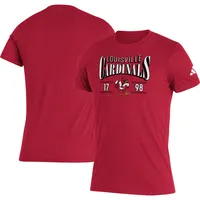 Men's adidas Red Louisville Cardinals Along The Shadow Tri-Blend T-Shirt