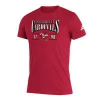 Men's adidas Red Louisville Cardinals Along The Shadow Tri-Blend T-Shirt