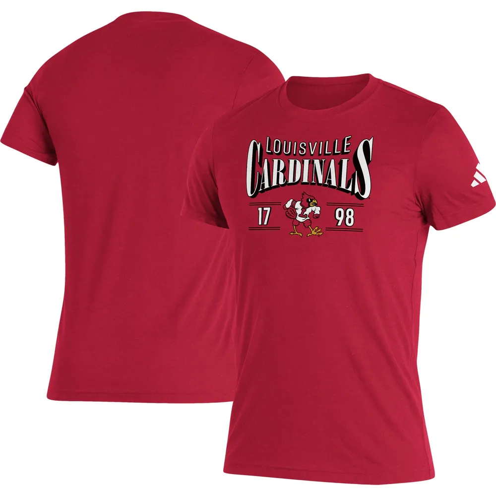 Men's adidas Red Louisville Cardinals Along The Shadow Tri-Blend T-Shirt