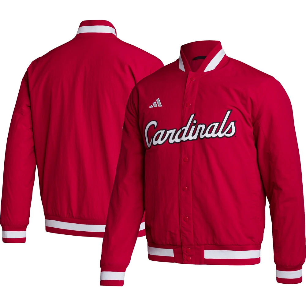 Veste à boutons-pression pour hommes adidas Louisville Cardinals Baseball Coaches rouge