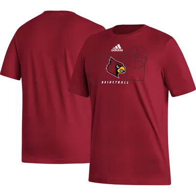 Men's adidas Red Louisville Cardinals Sideline Premium Retro Crew Pullover